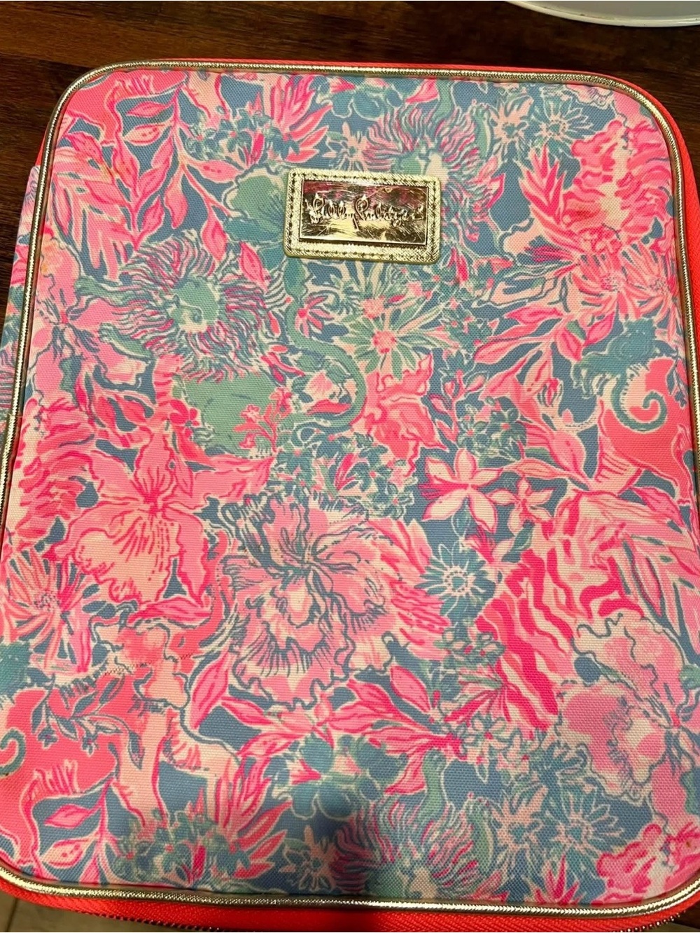 Floral Pink & Blue Travel Pouch - Designer-Inspired